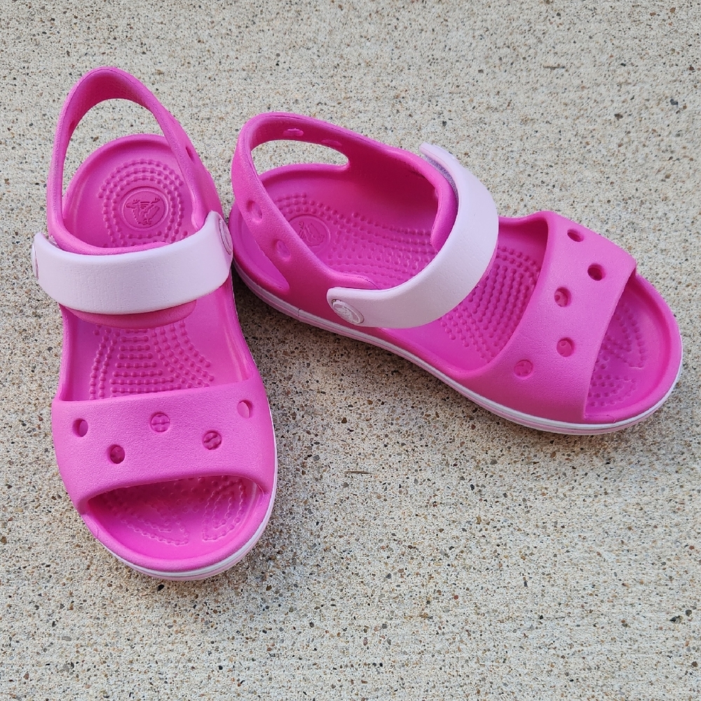 CROCS Toddler Bayaband Pink Sandals C9